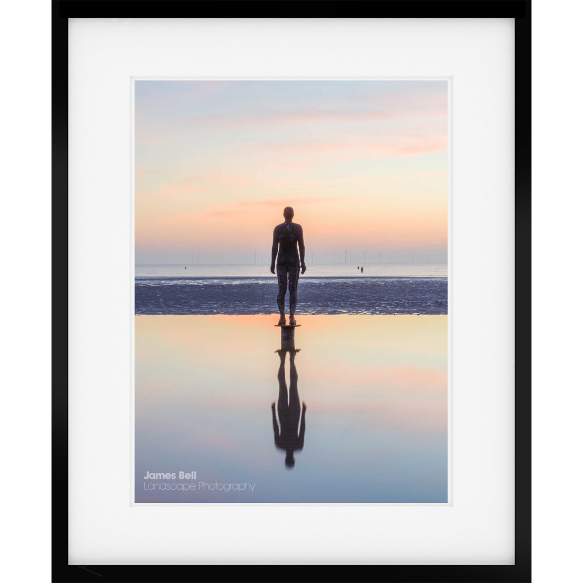 Sunset on Crosby Beach framed print
