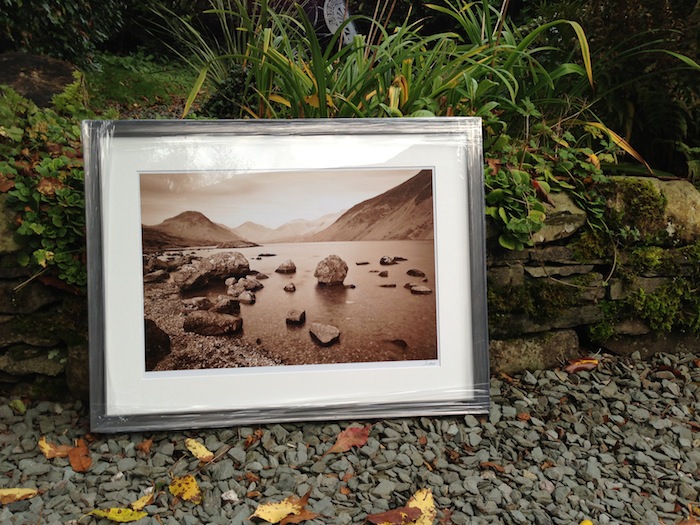 Framed Wastwater sepia photo print