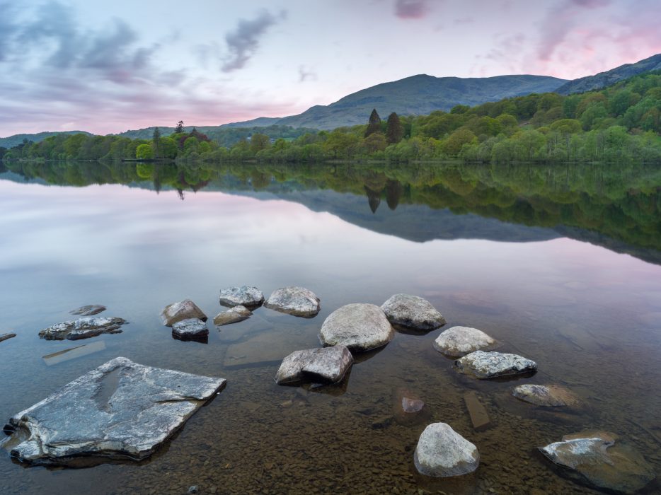 Sunset over Coniston old man print by James Bell