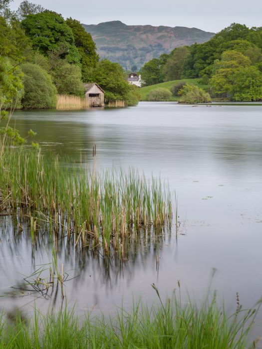 Rydal water boat house print in the Lake District for sale