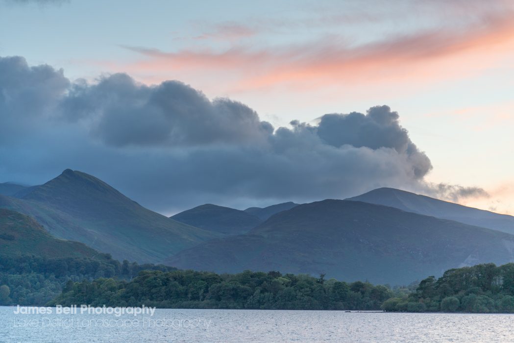Sunset over Derwentwater in the English Lake District