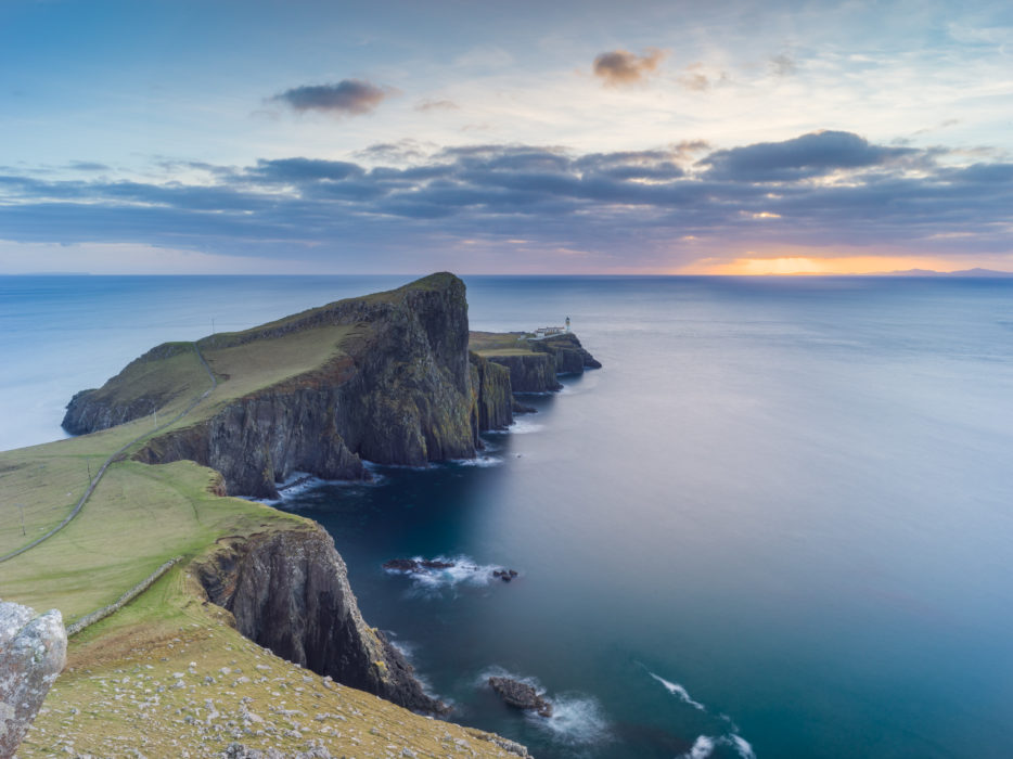Sunset behind Neist Point Lighthouse