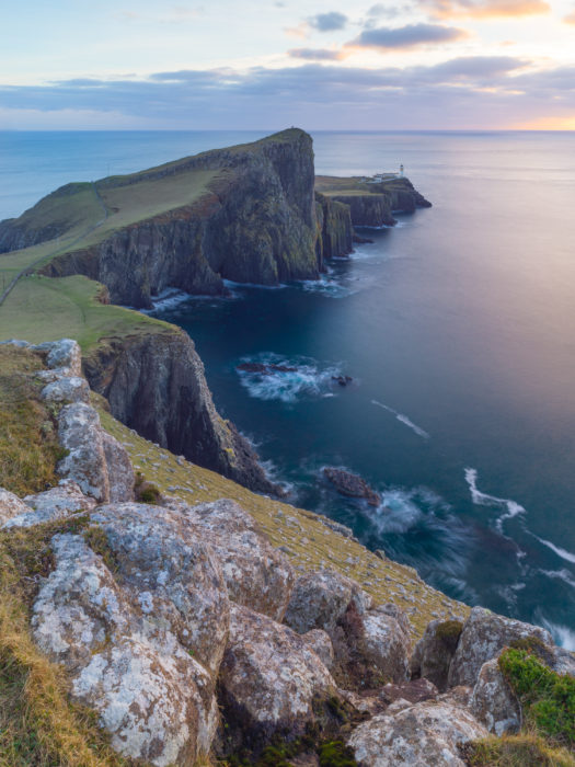 Sunset behind Neist Point Lighthouse