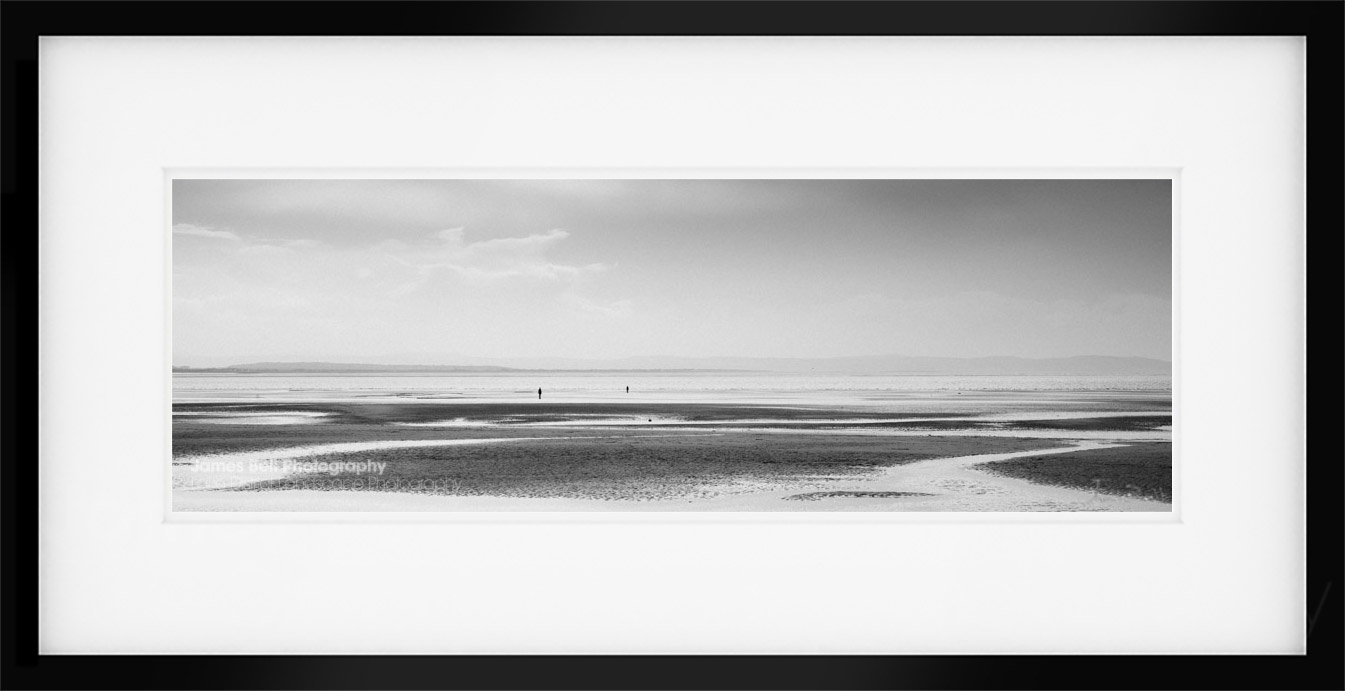 Black & white Panoramic print of Crosby Beach