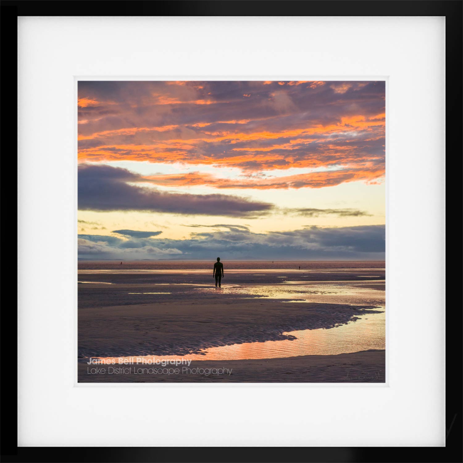 Framed Print of sunset at Crosby Beach