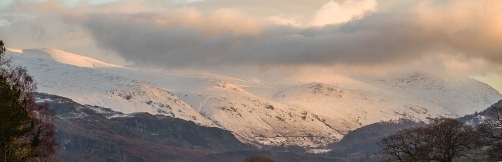Helvellyn Range covered in snow