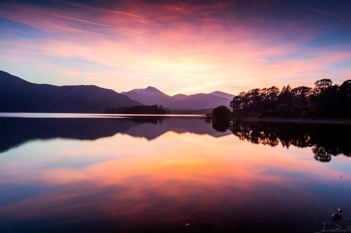 Sunset over Derwentwater in the Lake DIstrict