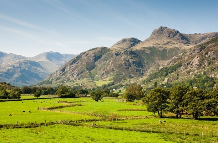 The Langdale Pikes in the Lake District