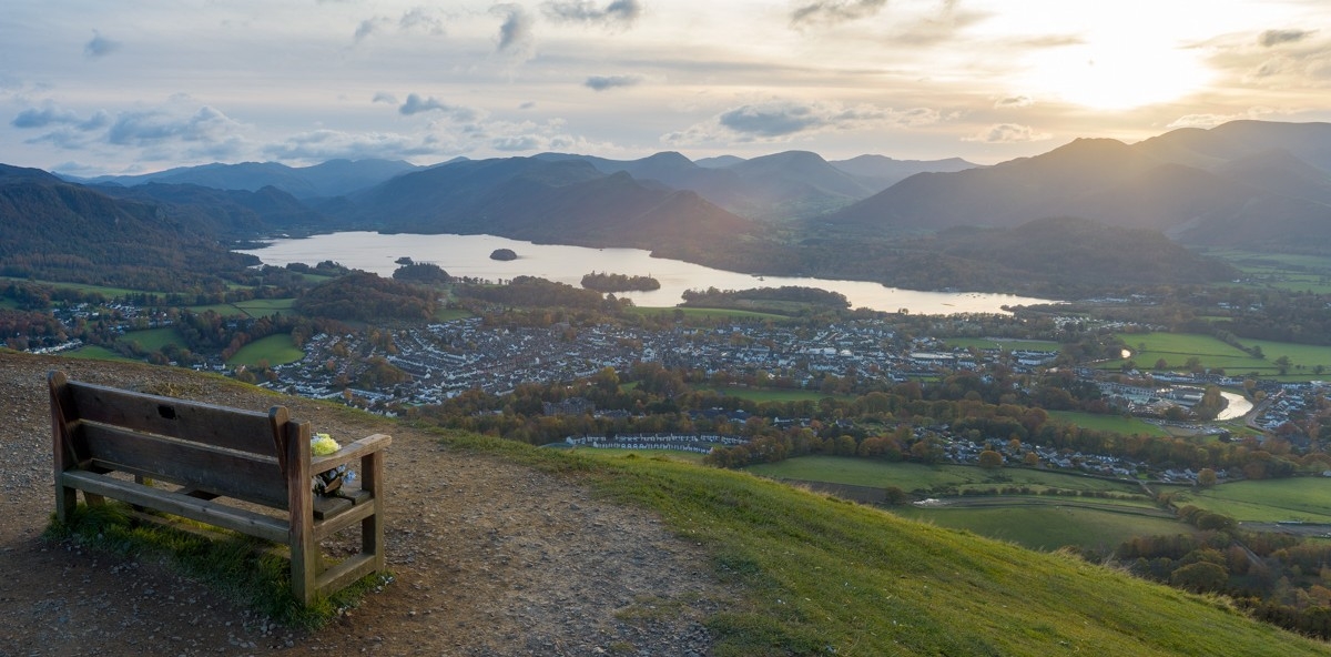 Latrigg over Derwentwater and Keswick in the Lake District